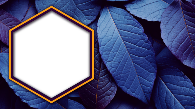 Polygonal Border: Transparent Mockup Area Surrounded by Leaves