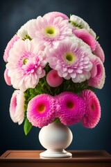 pink gerbera flower in vase
