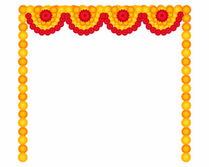 Marigold Flower Garland Decoration for Diwali Festival Indian Festival flower decoration