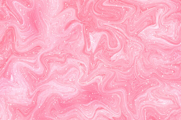 苺みたいな赤色に白い滴を飛ばしたジューシーなマーブル模様