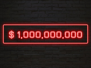 $1,000,000,000 のネオン文字 - obrazy, fototapety, plakaty