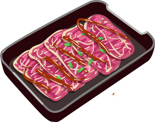 Shabu,beef sliced,pork sliced with sauce shabu