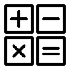 mathematical operation line icon