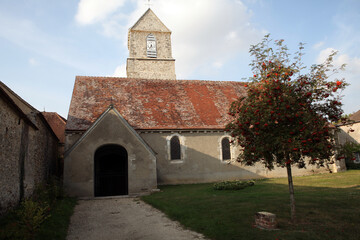 Fototapeta na wymiar Church - village in Eure et Loire - Bleury - Saint Symphorien and Gallardon - France