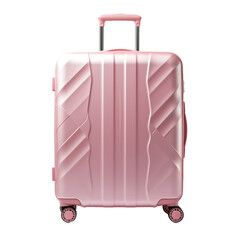 pink travel suitcase isolated