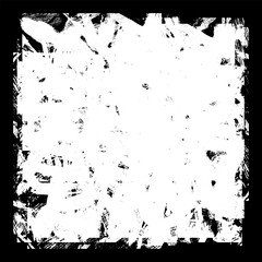 Obraz premium The frame is in grunge style. Black frame on white background. Paint strokes framing