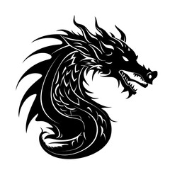 Dragon head silhouette. Dragon logo design