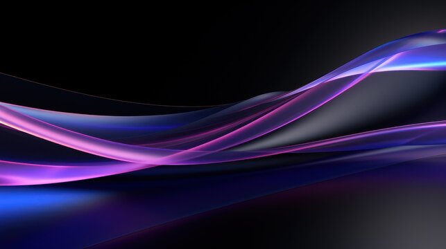 Abstract Holographic Purple and Black Background AI Generated