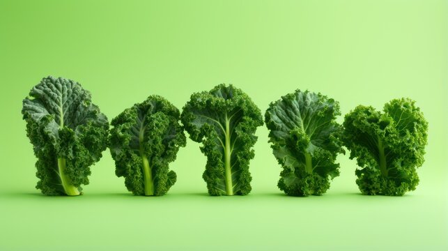 A Row of Kale: Minimalistic, Superb, Clean Image AI Generated