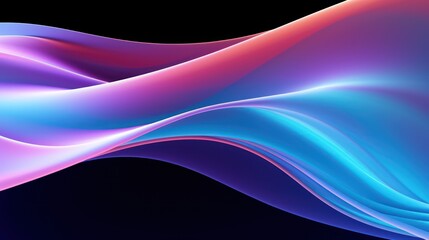 Minimalistic Holographic Waves: Abstract 3D Render AI Generated