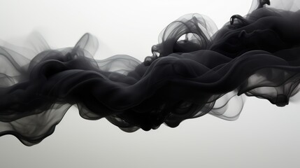 Naklejka premium Abstract Black Clouds in Water: Minimalistic and Superb Clean Image AI Generated