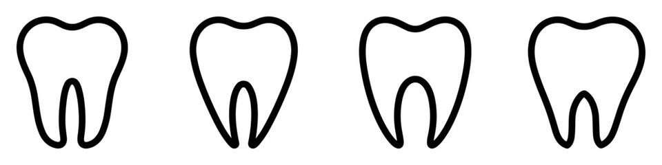 Healthy tooth icons set. Medical logo design. Dental symbol - obrazy, fototapety, plakaty