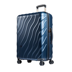 dark blue travel suitcase isolated