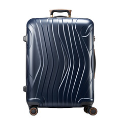 dark blue travel suitcase isolated