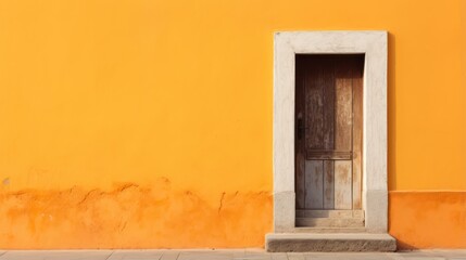Fototapeta premium Minimalistic Pale Orange Door AI Generated