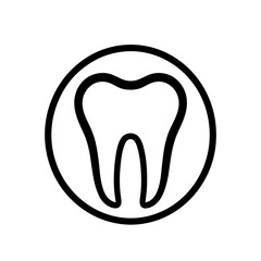 Healthy tooth icon. Medical logo design. Dental vector symbol