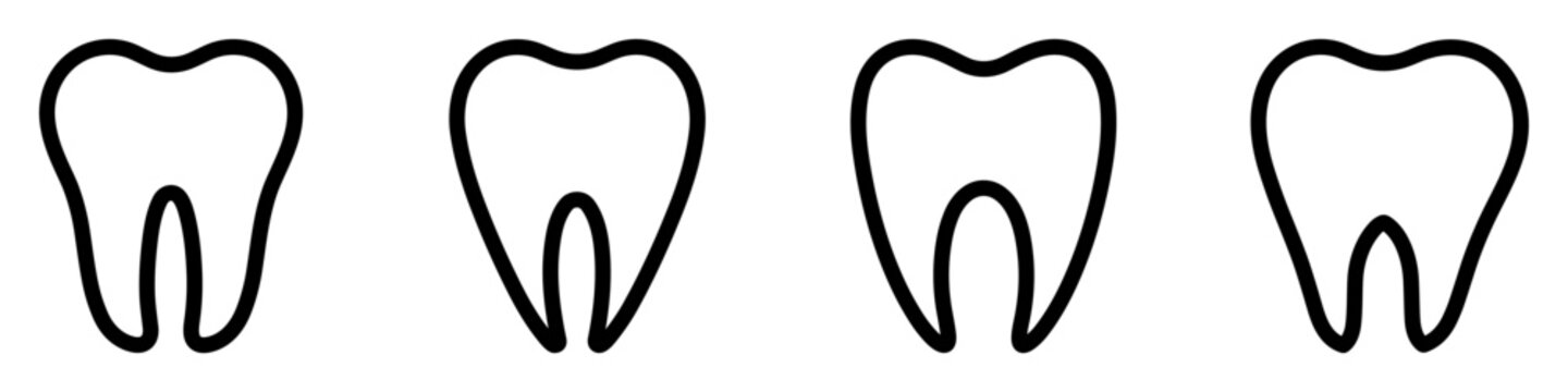 Healthy tooth icons set. Medical logo design. Dental symbol