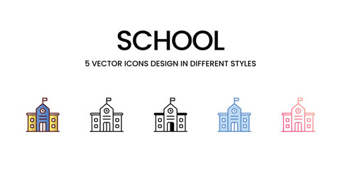 School icon. Suitable for Web Page, Mobile App, UI, UX and GUI design.