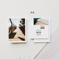 Polaroid Photo Card on Table in Editorial Photography Style