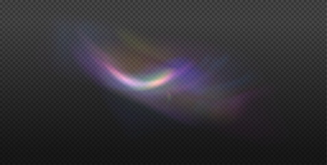 Obraz premium Colourful vector lens, crystal rainbow light and flare transparent effects. Soft shadow form window and plants, light overlay effect. 