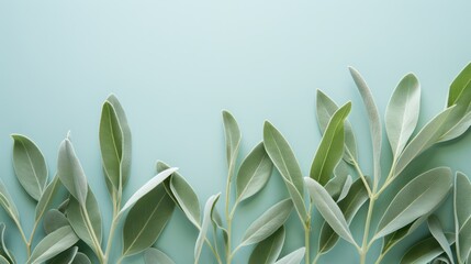 Minimalistic Superb Clean Image of Sage Leaves AI Generated