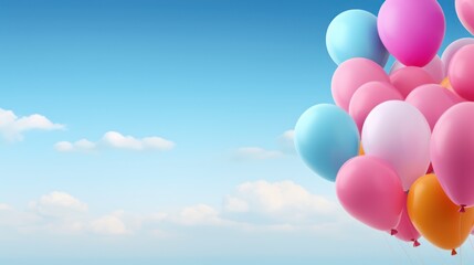 Colorful Balloons Shapes Background AI Generated