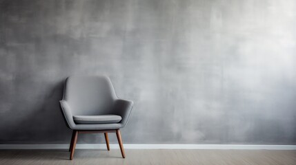 Beautiful Grey Chair in Studio: Minimalistic, Superb, Clean Image AI Generated
