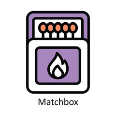 Matchbox  vector Filled outline Design illustration. Symbol on White background EPS 10 File 