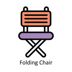 Folding Chair  vector Filled outline Design illustration. Symbol on White background EPS 10 File 