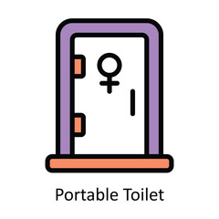 Portable Toilet  vector Filled outline Design illustration. Symbol on White background EPS 10 File 
