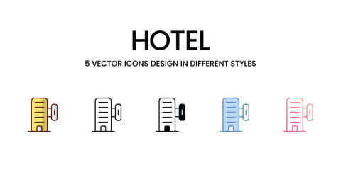 Hotel icon. Suitable for Web Page, Mobile App, UI, UX and GUI design.