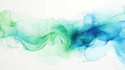 Minimalistic Blue Green Watercolor Artwork AI Generated