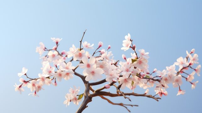 Blossoming Tree Flowers: Minimalistic and Superb Clean Image AI Generated