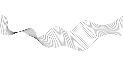 Abstract grey, white wavy smooth element swoosh speed wave modern stream curve and technology lines on transparent background.