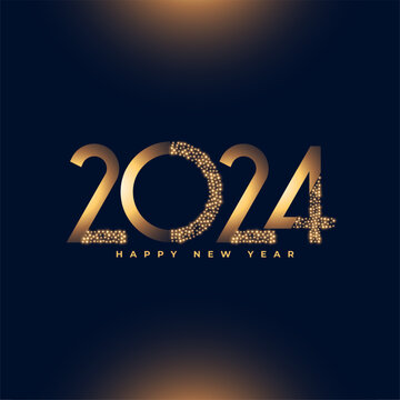 Shiny Happy New Year 2024 Wishes Background Design