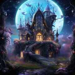 halloween night scene