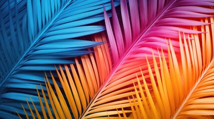 Vibrant Layers of Palm Tree Leaves AI Generated