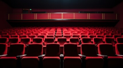 Minimalistic Red Seats in a Bright Empty Cinema AI Generated