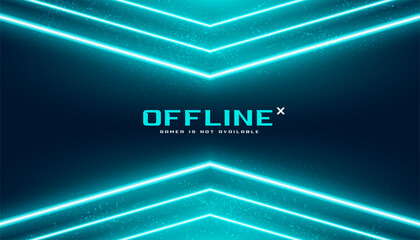 Fototapeta premium abstract offline gaming sport banner with glowing neon effect vctor