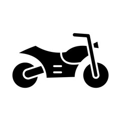 motorcycle glyph icon illustration vector graphic. Simple element illustration vector graphic, suitable for app, websites, and presentations isolated on white background