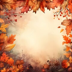 Naklejka na ściany i meble autumn background with leaves, autumn leaves background, autumn, fall, fall background, fall background with leaves, Thanksgiving background, Generative AI 