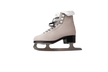 ice skates isolated, women's figure skates with winter patterns