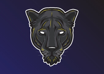 PANTHER HEAD STICKER PATCH DESIGN