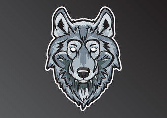 WOLF HEAD STICKER PATCH DESIGN
