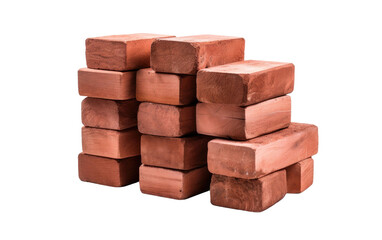 Stack of Collection of Bricks Isolated on Transparent Background PNG.