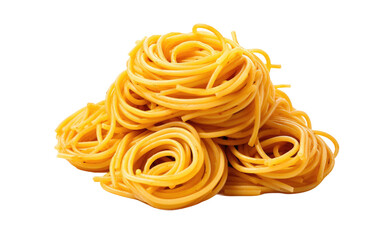 Tasty and Spicy Spaghetti Isolated on Transparent Background PNG.