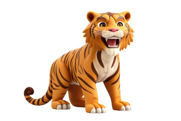 Obraz na płótnie Canvas Playful Happy Lioness 3D Emblem Isolated on Transparent Background