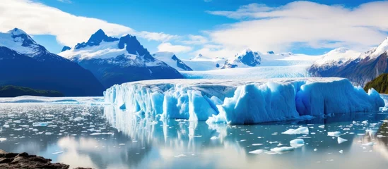 Zelfklevend Fotobehang Patagonias icy mountainous region includes glaciers © AkuAku