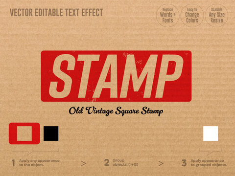 Editable Text Effect 紙にスタンプを押したようなタイトルロゴスタイル - Title logo style that looks like a stamp on paper
