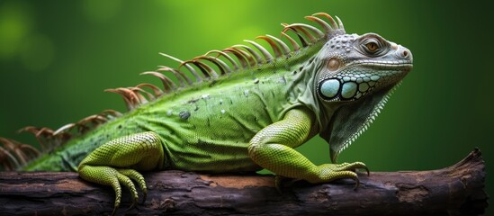 Fototapeta premium Wild green iguana
